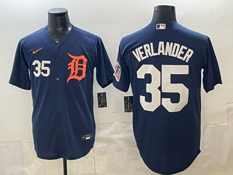Men Detroit Tigers #35 Verlander blue Game Nike MLB Jersey032100102